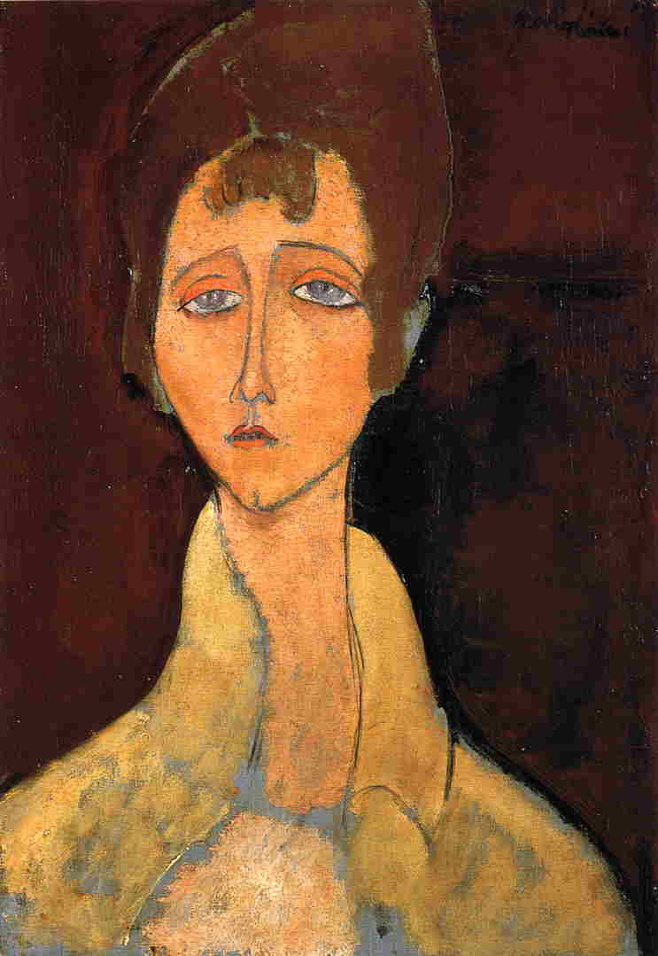 Woman in White Coat - Amedeo Modigliani Paintings